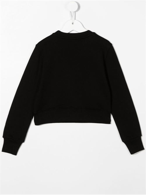 Felpa bambina nera modello crop con ricamo in rilievo DIESEL KIDS | J00923KYAUHK900
